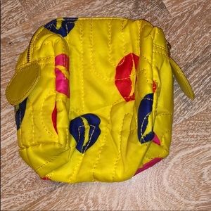 Marc Jacobs makeup bag yellow lips blue pink red